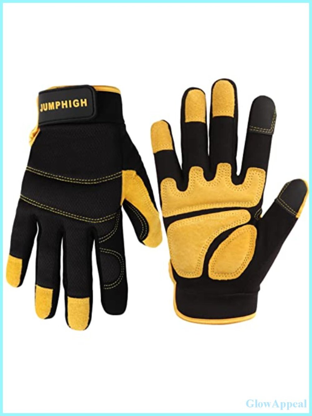 Mens Work Gloves Synthetic Leather Mechanic Utility Touchscreen Reinforced Palm